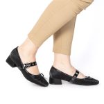 Joel – Escarpins demi talon en Noir – Image 2