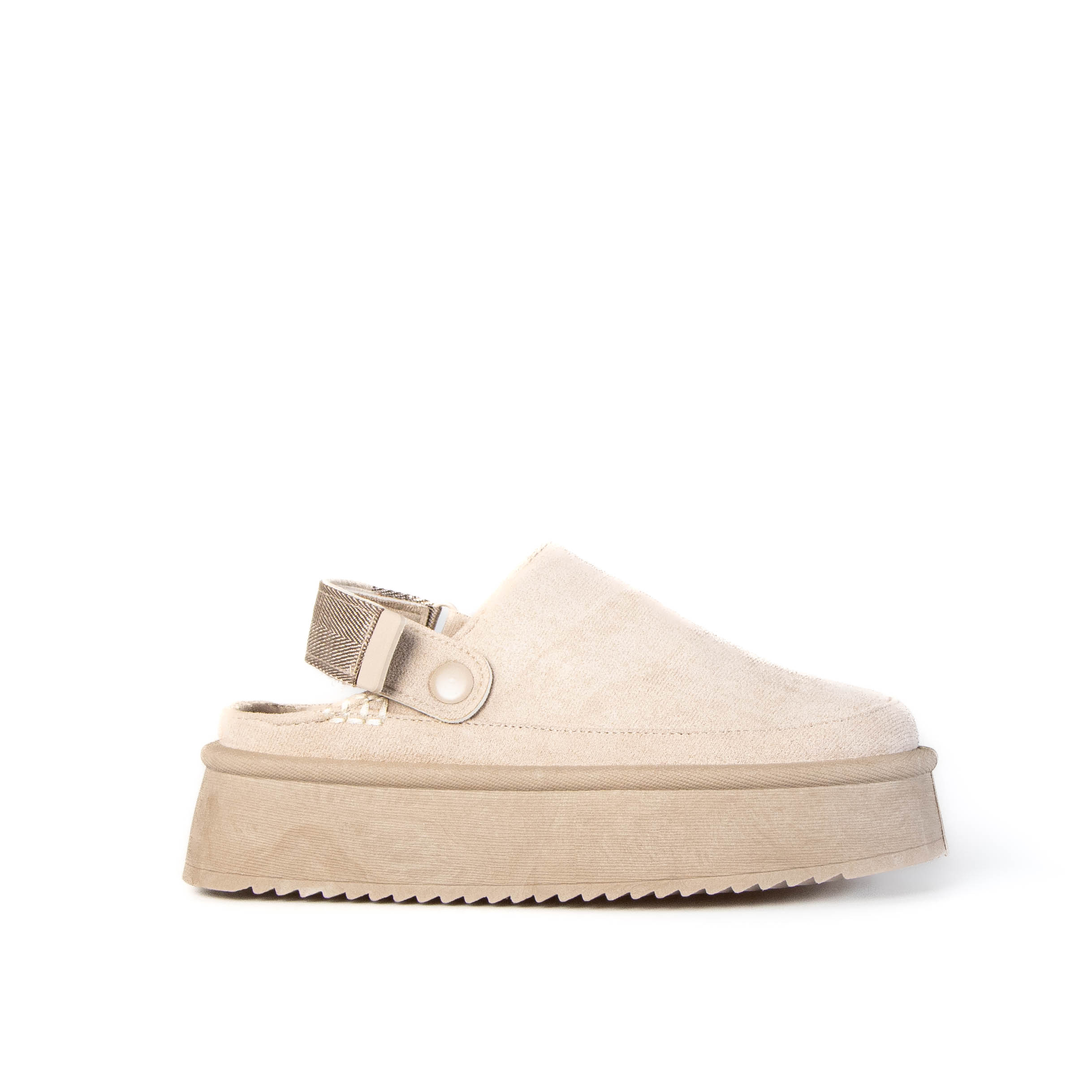 TE-17-FDBeige-38_1 Fleecy – Chaussons à plateforme en Beige – Image 1