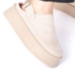 Fleecy – Chaussons à plateforme en Beige – Image 6