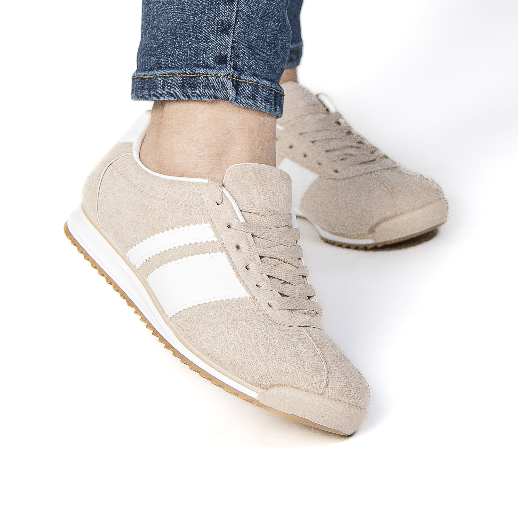 TE-2502-FDBeige-37_4 FELLA – Baskets Femmes en Beige – Image 4