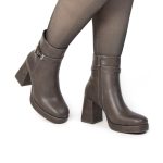 Ayla – Bottines à talon large en Marron – Image 6