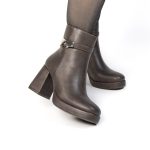 Ayla – Bottines à talon large en Marron – Image 4