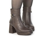 Ayla – Bottines à talon large en Marron – Image 9