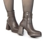 Ayla – Bottines à talon large en Marron – Image 8