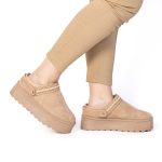 Shaggy – Chaussons à plateforme en Kaki – Image 2