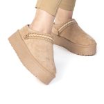 Shaggy – Chaussons à plateforme en Kaki – Image 4