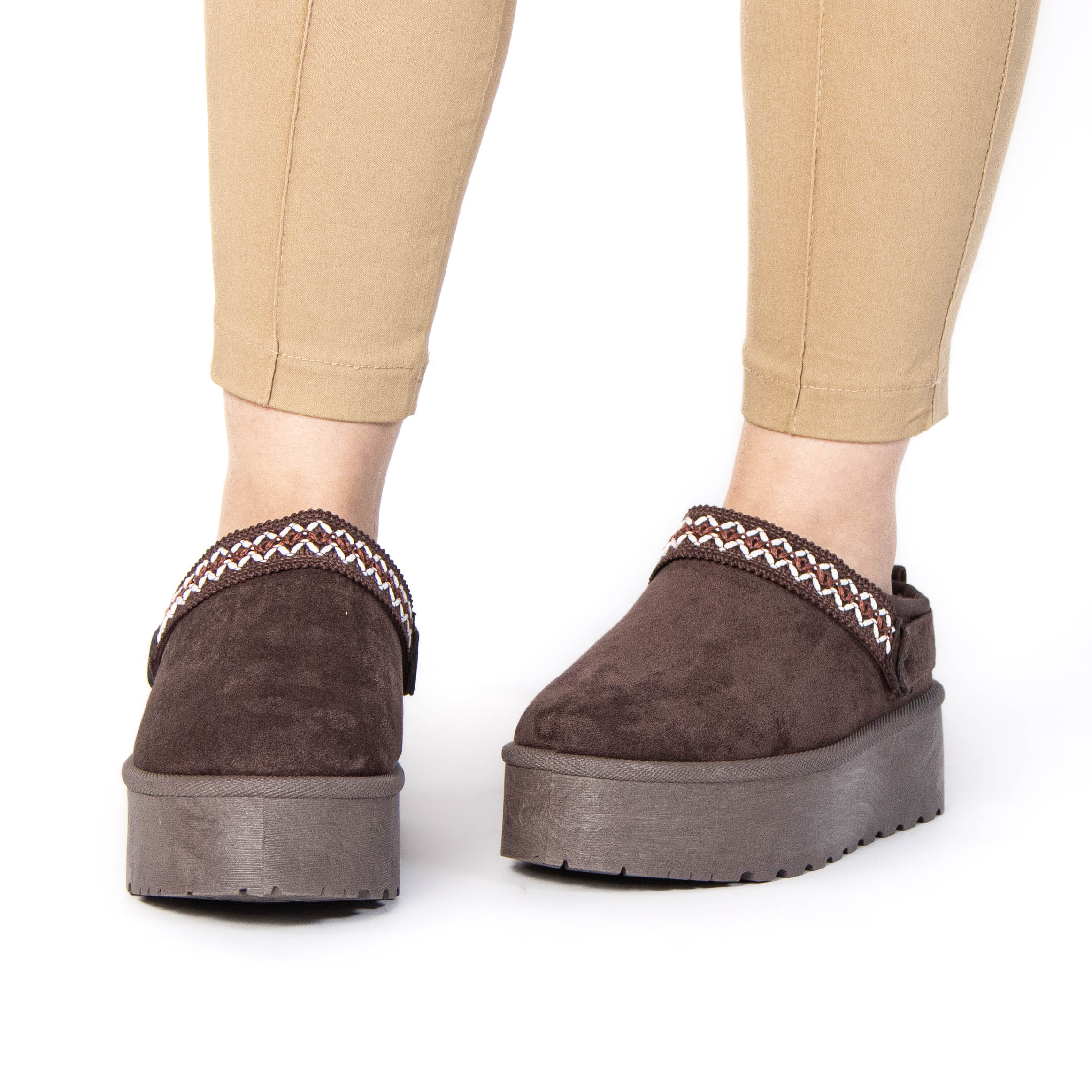 TE-361-FDMarron-38_5 Shaggy – Chaussons à plateforme en Marron – Image 7