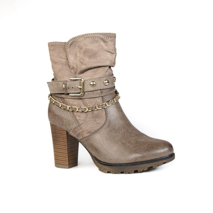 Thaura - Bottines à talon en Kaki – Image 1