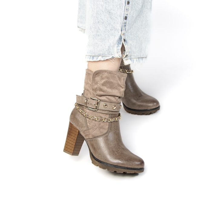 Thaura - Bottines à talon en Kaki – Image 4