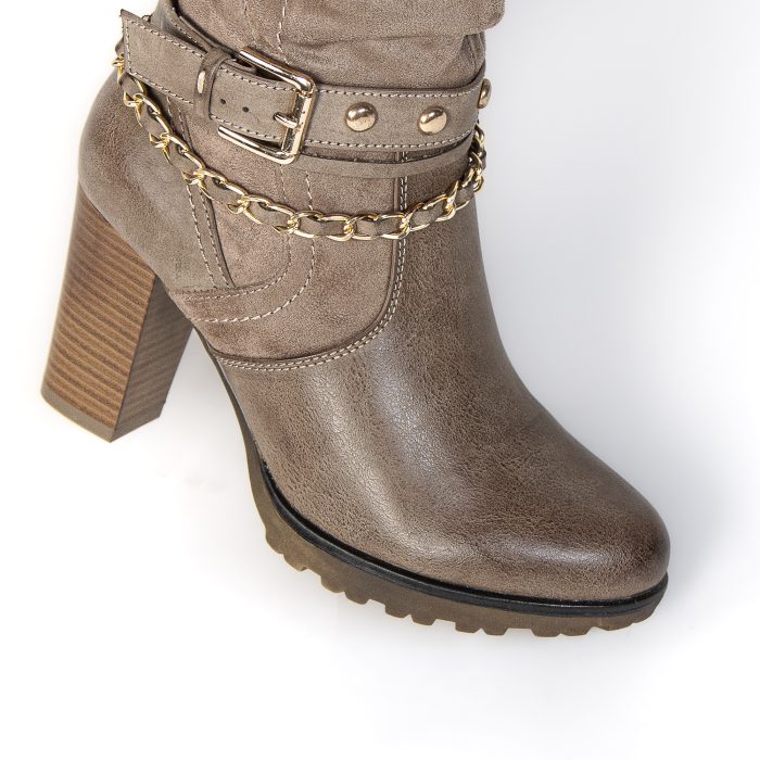 Thaura - Bottines à talon en Kaki – Image 3
