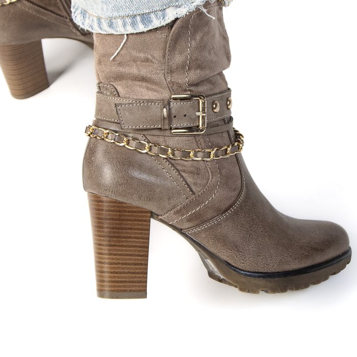 Thaura - Bottines à talon en Kaki – Image 5