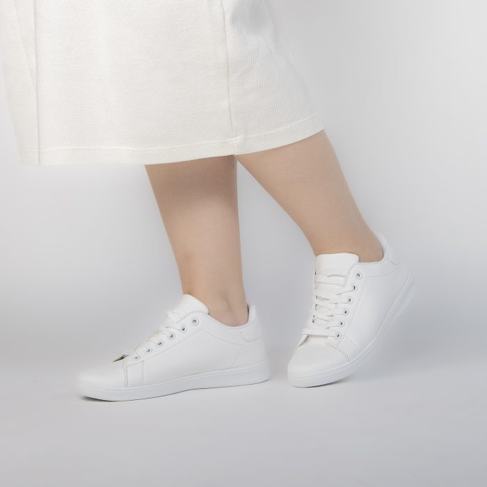 HEDDY - Baskets Basse Blanche avec détail en Noir – Image 5