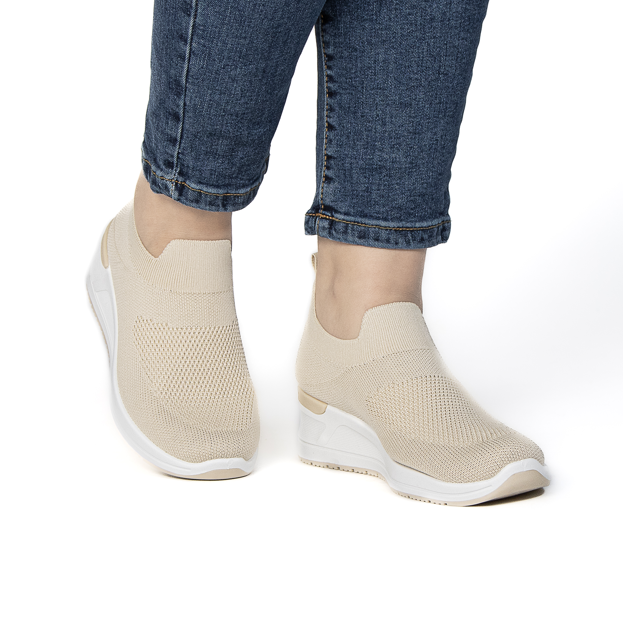 TE-68-TEBeige-37_3 ARIA – Baskets Confort Respirantes en Beige – Image 4