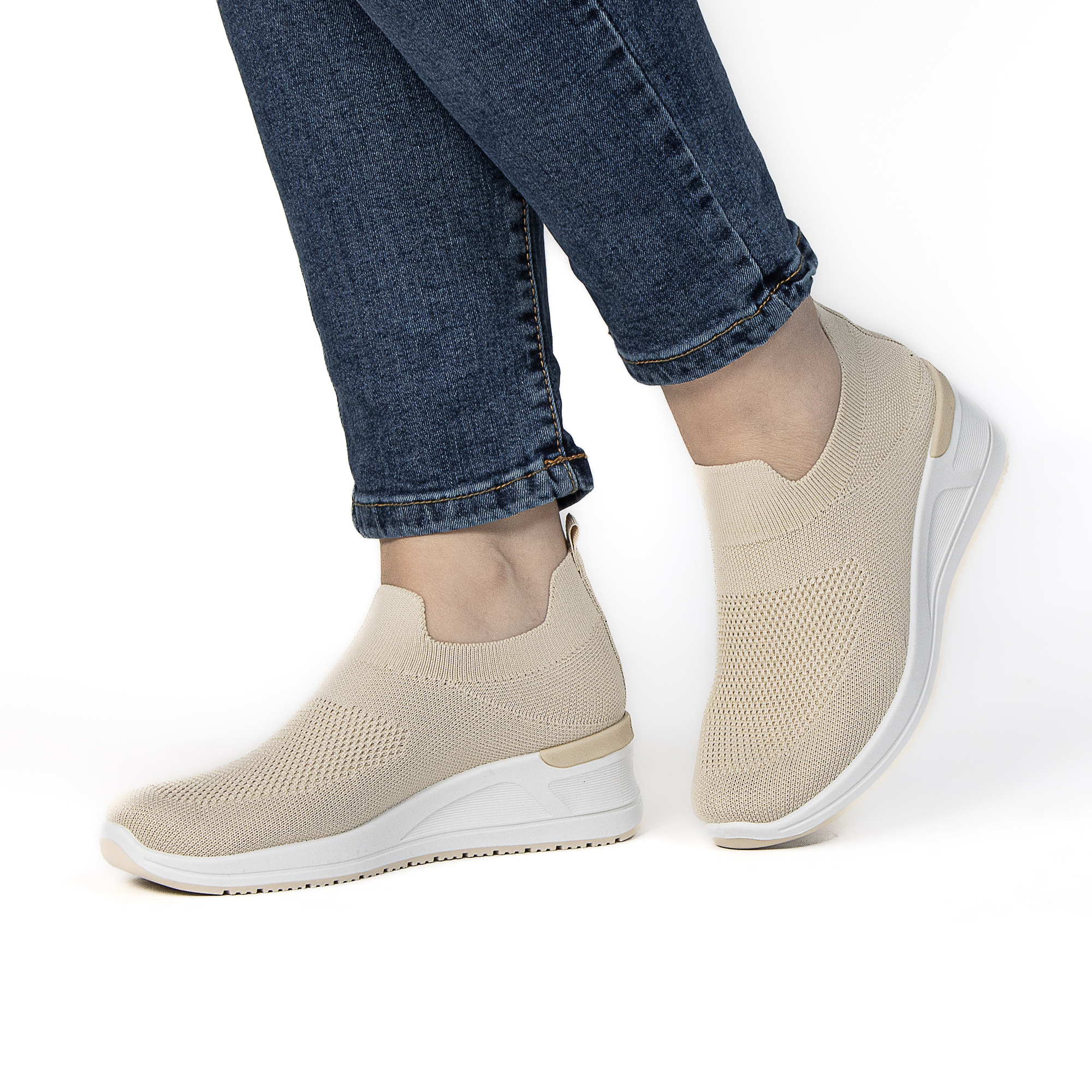 TE-68-TEBeige-37_5 ARIA – Baskets Confort Respirantes en Beige – Image 5