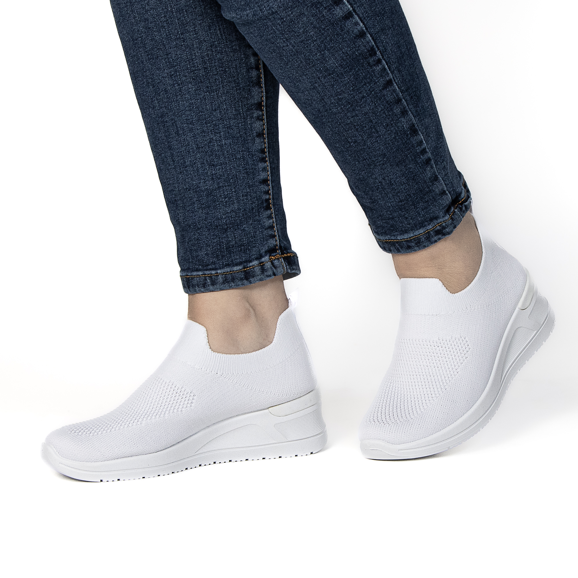 TE-68-TEBlanc-37_5 ARIA – Baskets Confort Respirantes en Blanc – Image 5