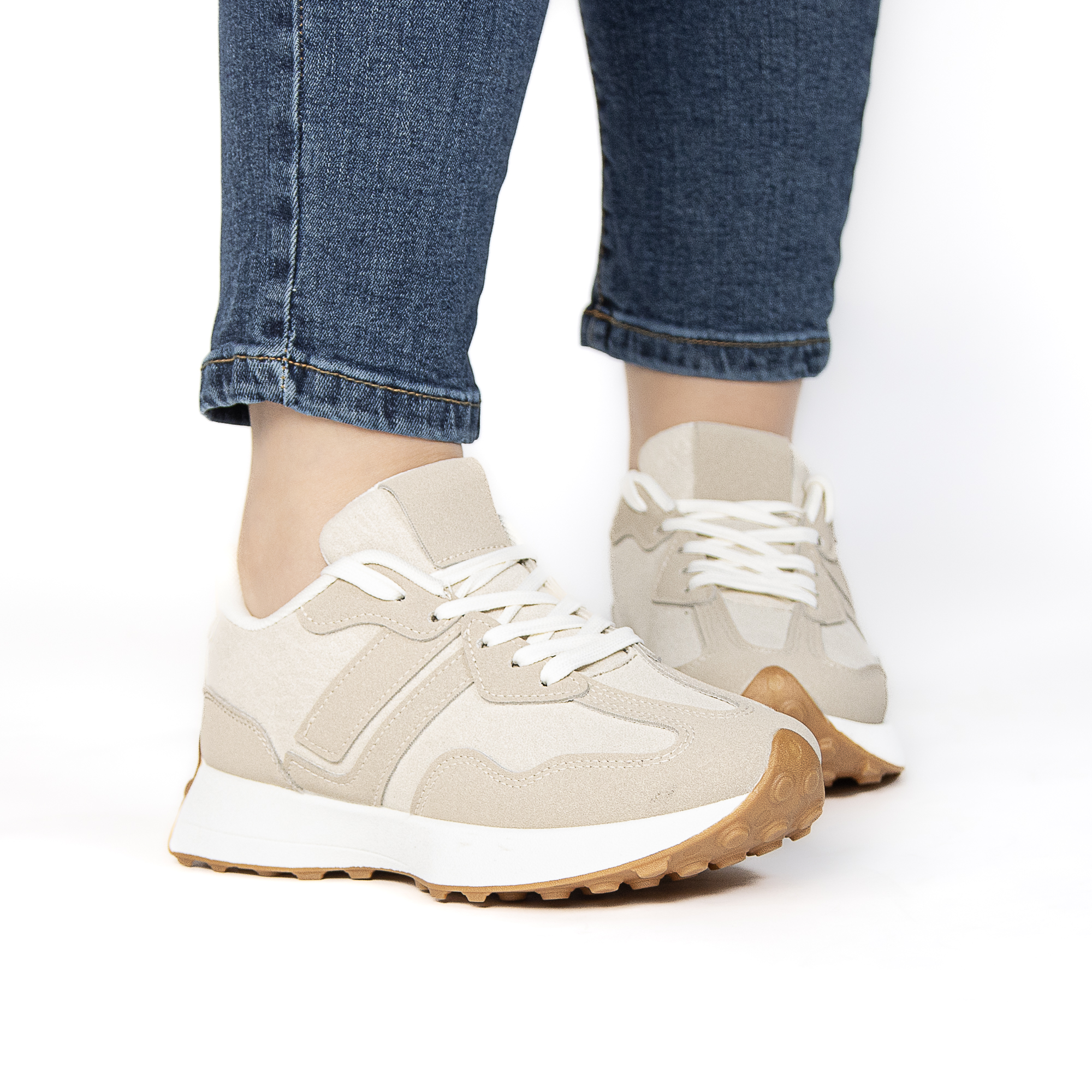 TE-723-TEBeige-37_7 OZEL – Baskets femmes en Beige – Image 7