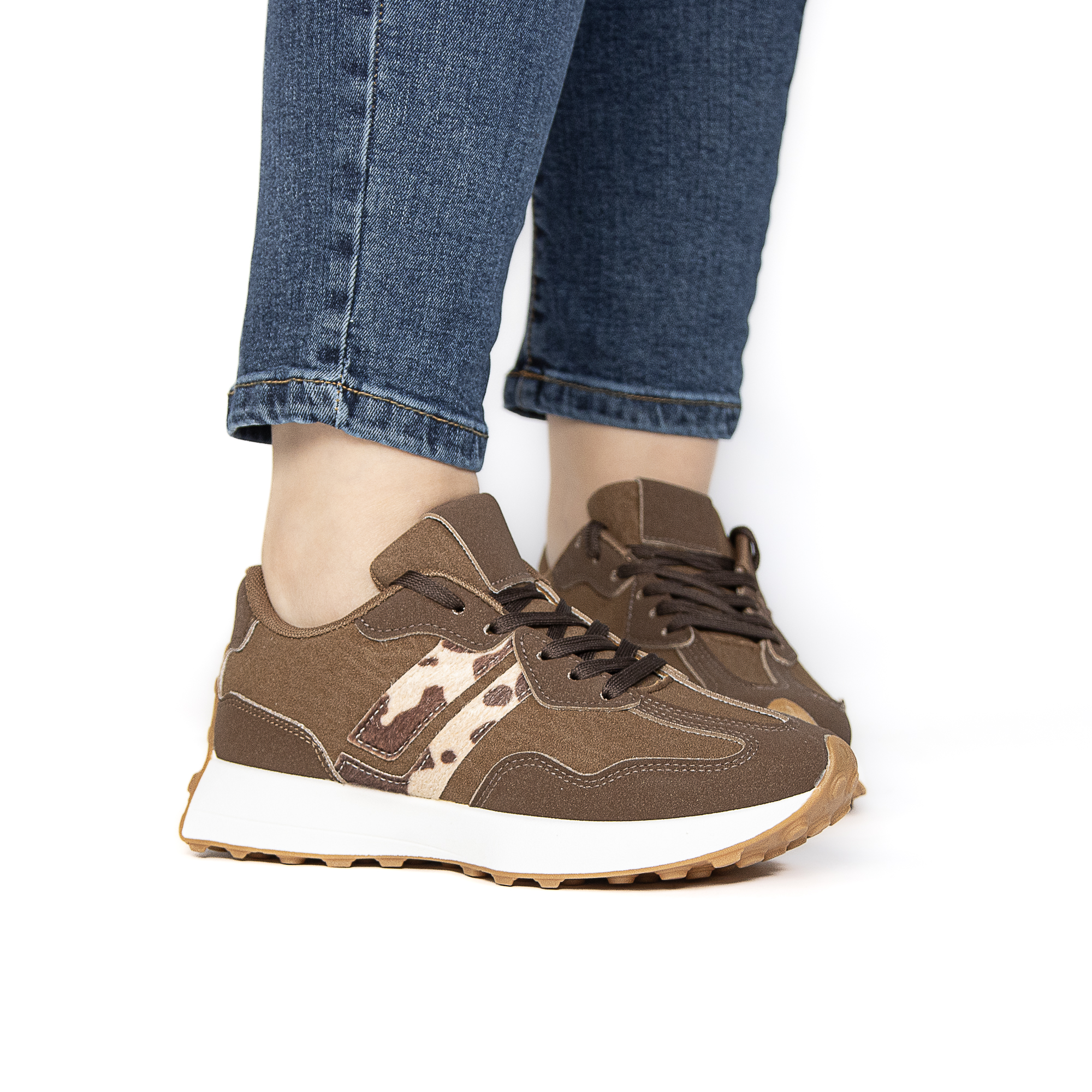 TE-723-TEMarron-37_8 OZEL – Baskets femmes en Marron – Image 8