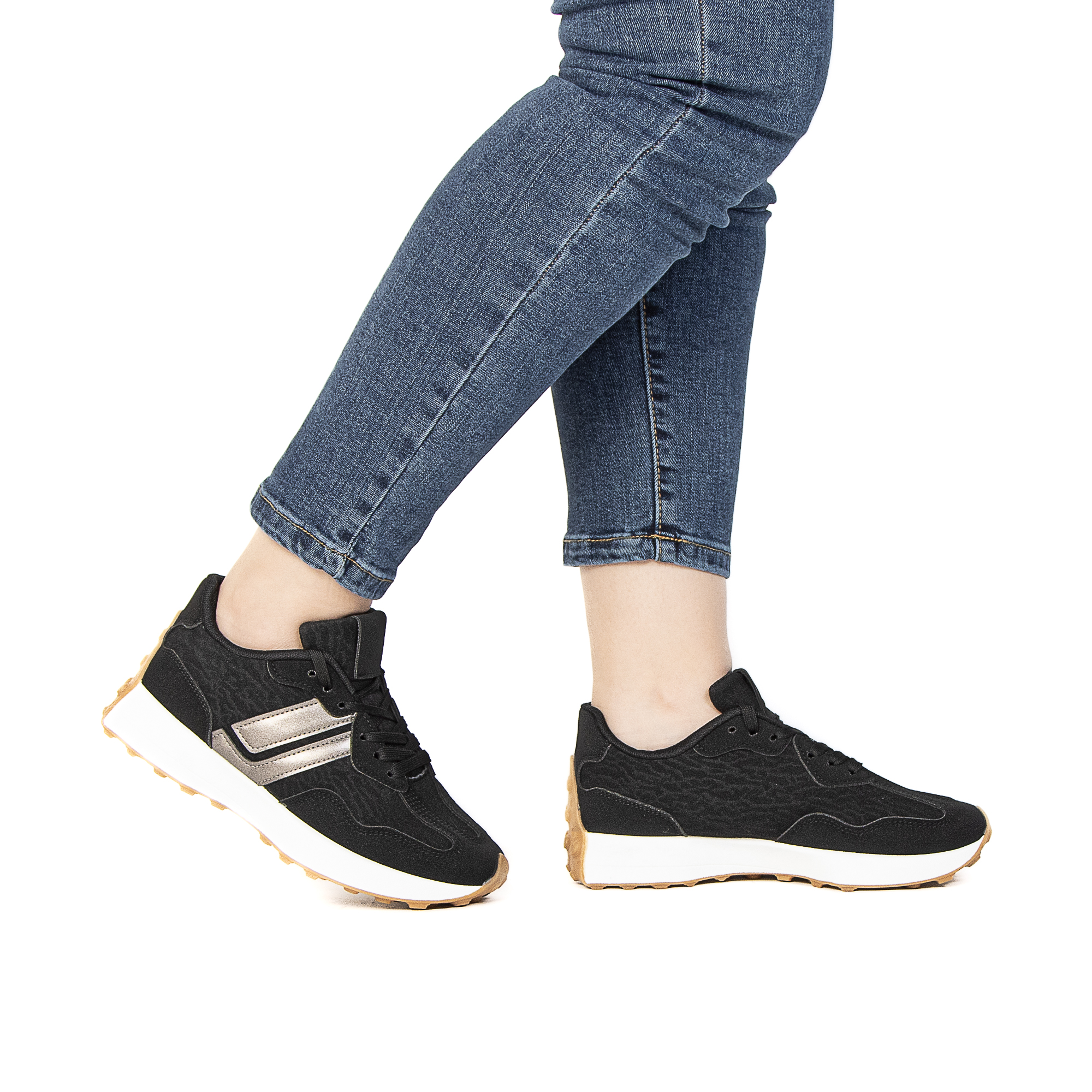 TE-723-TENoir-37_2 OZEL – Baskets femmes en Noir – Image 7