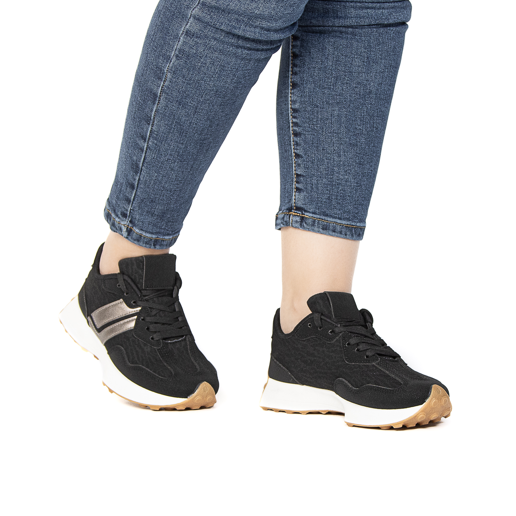 TE-723-TENoir-37_3 OZEL – Baskets femmes en Noir – Image 2