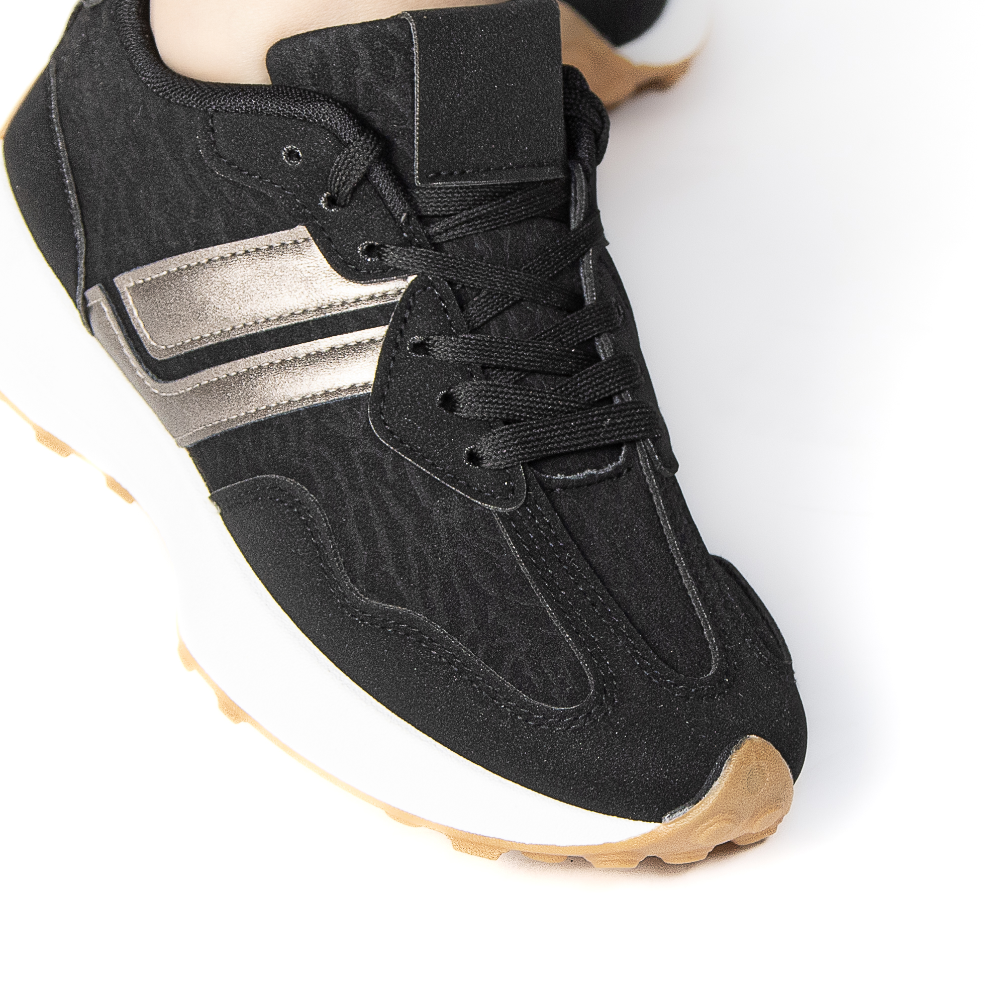 TE-723-TENoir-37_6 OZEL – Baskets femmes en Noir – Image 3