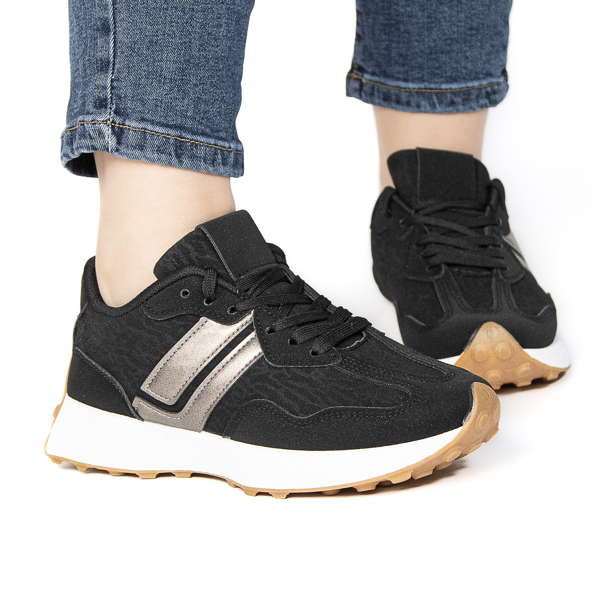 TE-723-TENoir-37_8 OZEL – Baskets femmes en Noir – Image 8