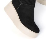 SNOW – Bottines compensées fourrées en Noir – Image 4