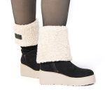 SNOW – Bottines compensées fourrées en Noir – Image 9