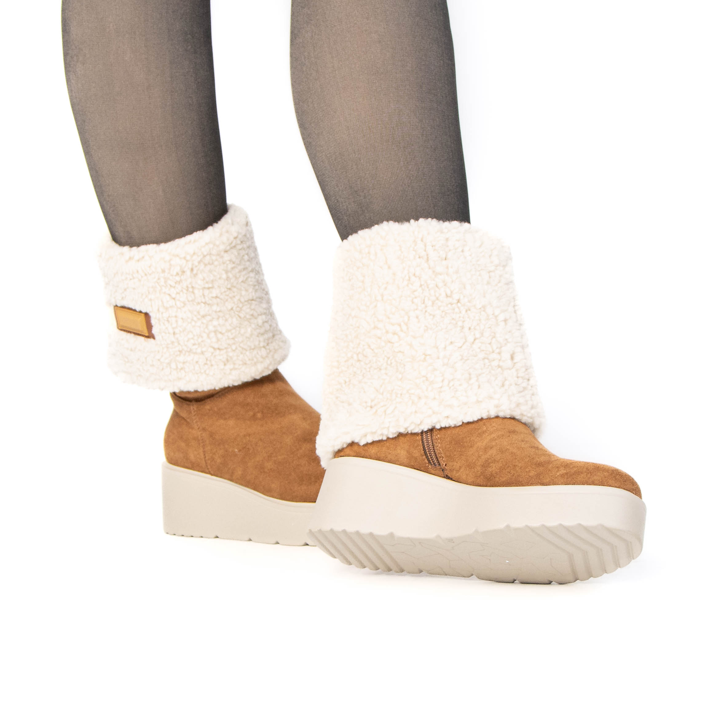 TE-8389-FDTabac-38_9 SNOW – Bottines compensées fourrées en Tabac – Image 9