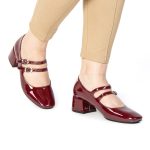 CENDRILLON – Escarpins demi talon en Bordeau – Image 4