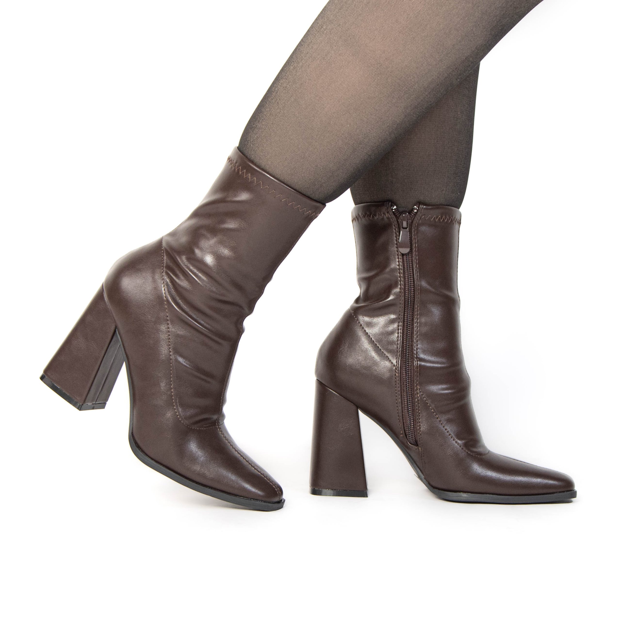 TE-988-MAMarron-38_1 Silvana – Bottines à talon en Marron – Image 1