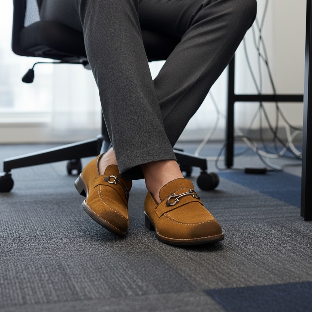 YO-404-DAIMTabac RUNWELL – Chaussure de ville 100% Daim – Tabac – Image 1