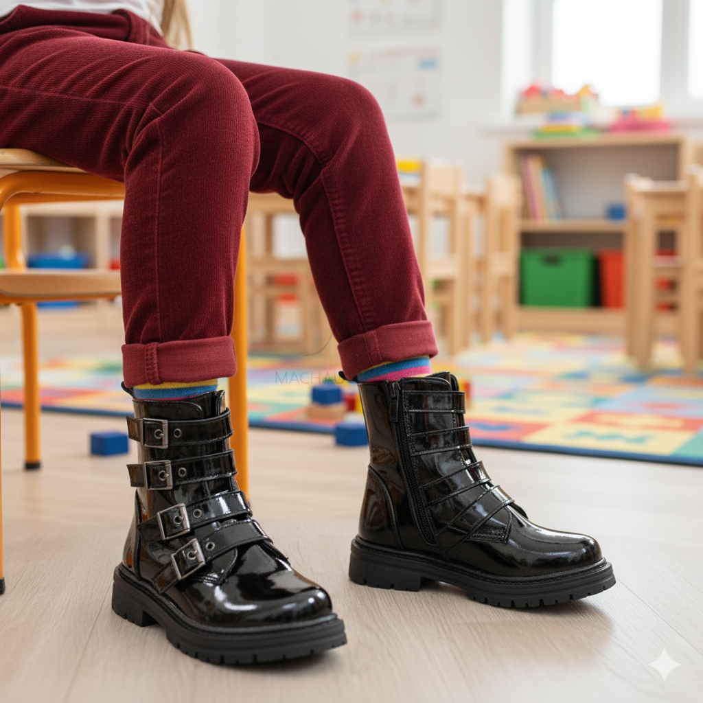 BT-66-VENoir VIOLA - Bottines Enfant en Noir – Image 1