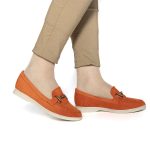 Lorvini – Mocassins Femmes en Orange