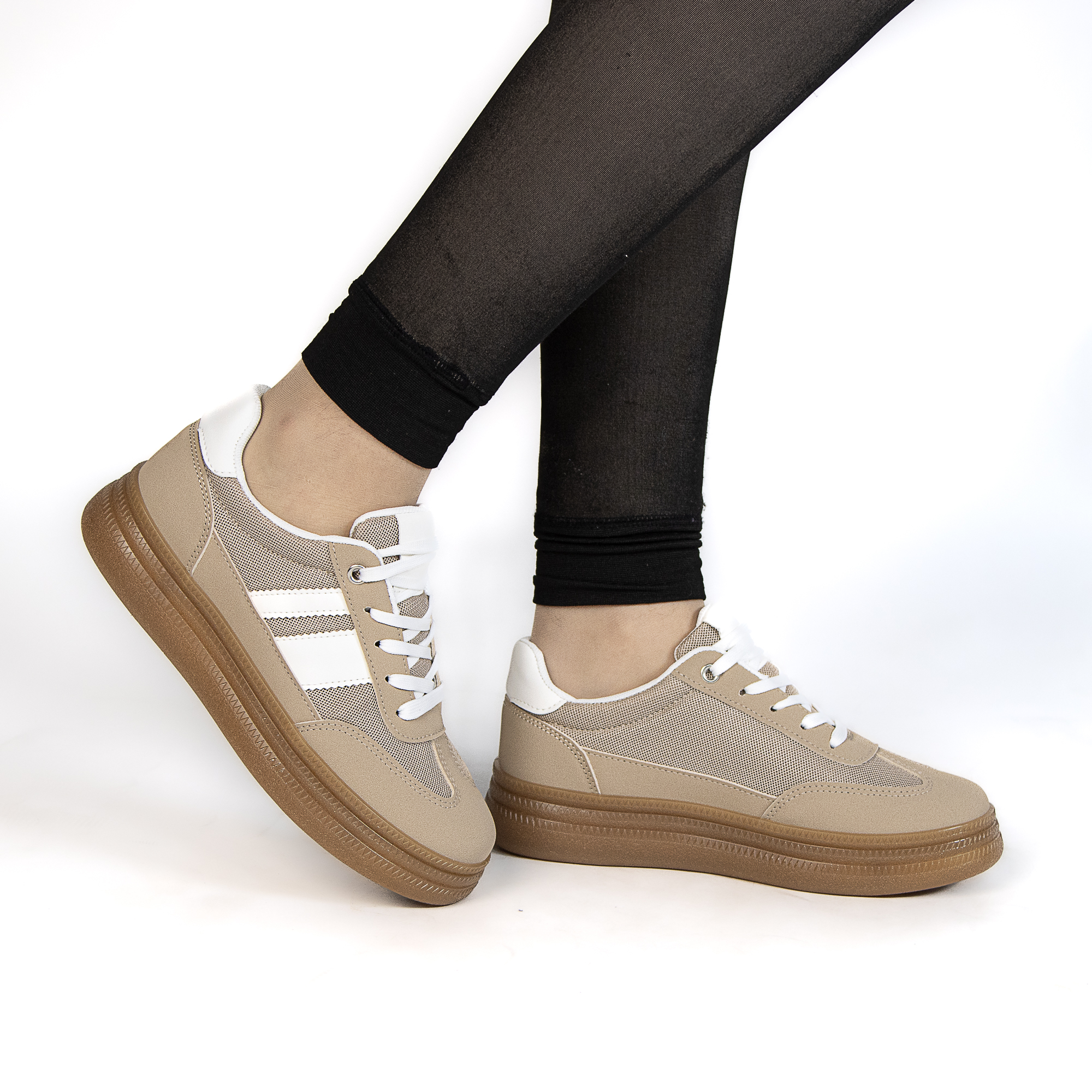 HK-702-MAKaki-37_1 Soleya - Baskets à plateforme en Kaki – Image 1