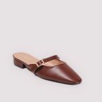 AURA – Mules demi talon en Marron – Image 2