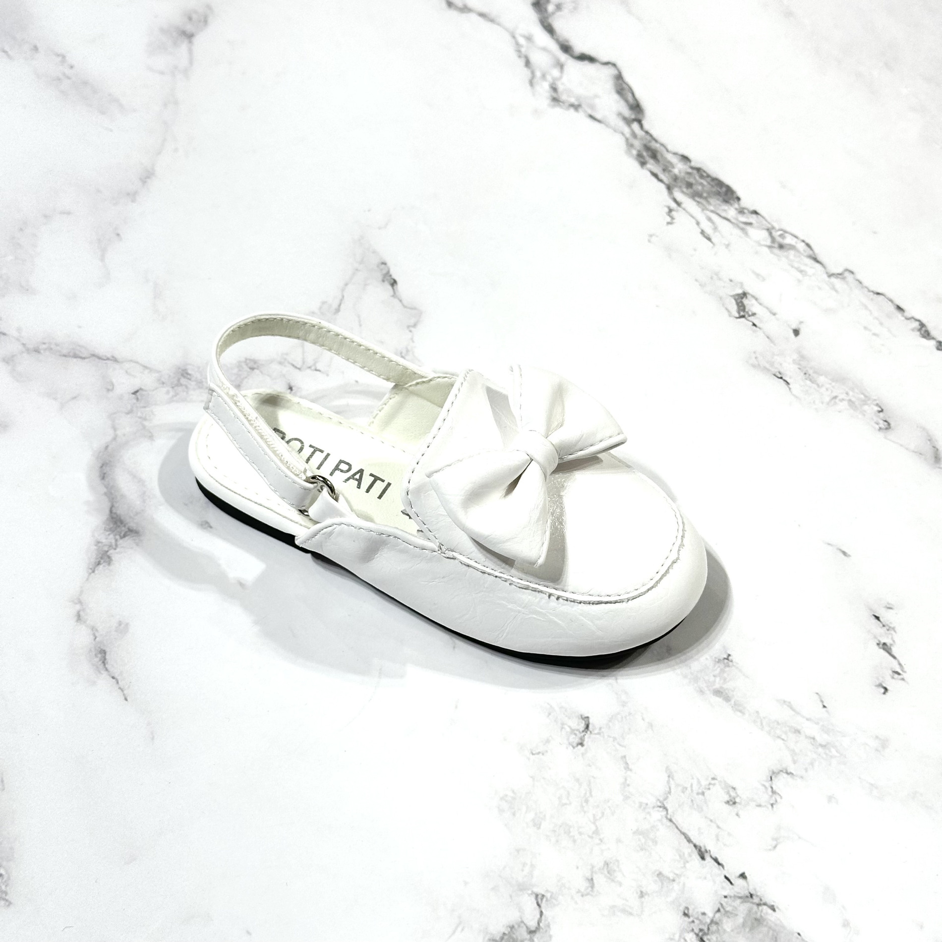 TE-759-MABlanc Hana – Ballerines fille à bride en Blanc – Image 1