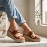 Lantana – Sandales compensées en Tabac
