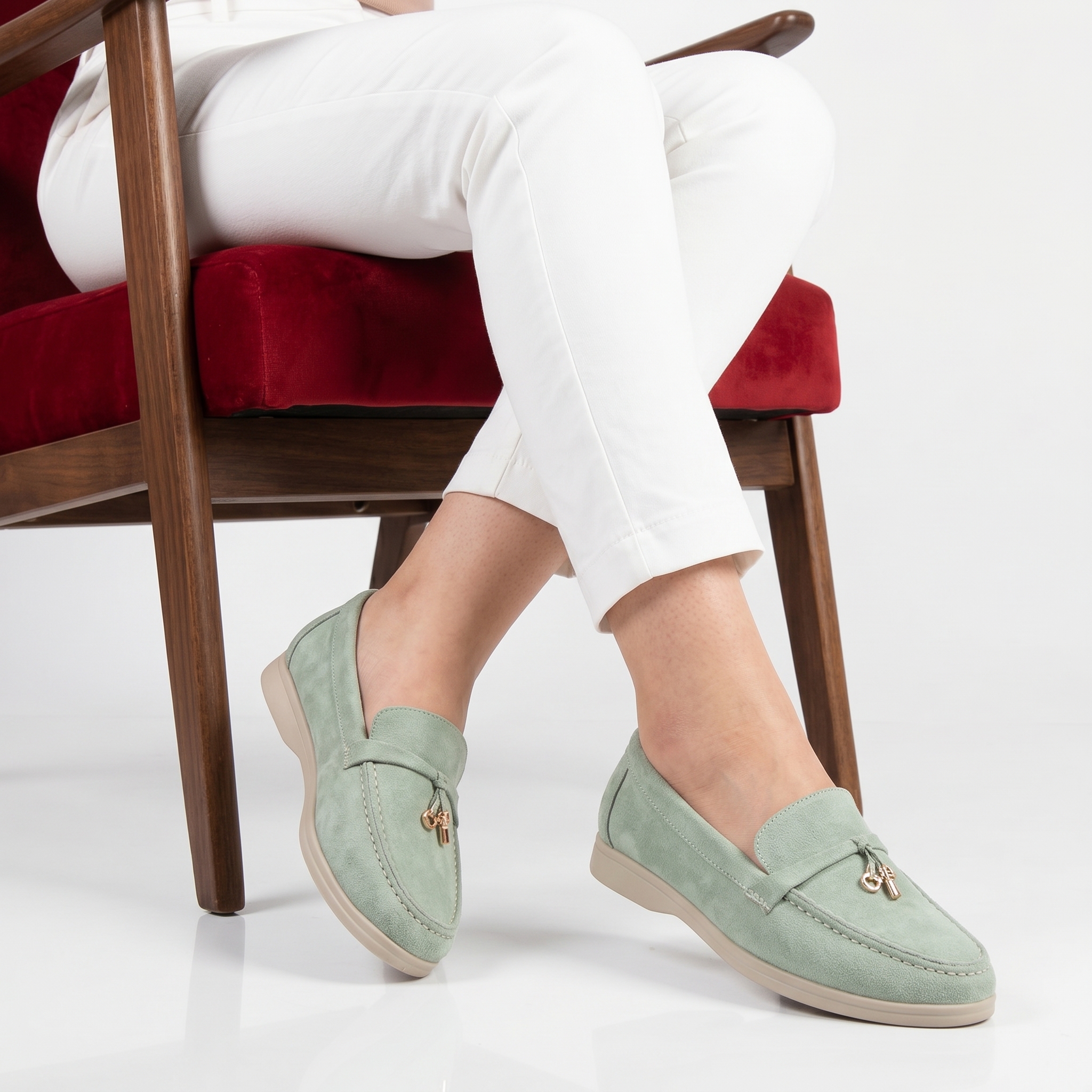 AB-9041-FDVert-Clair-36_1 OPERA – Mocassins en Vert Clair – Image 1