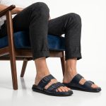 Léger - Sandales Hommes 100% Cuir en Bleu – Image 2