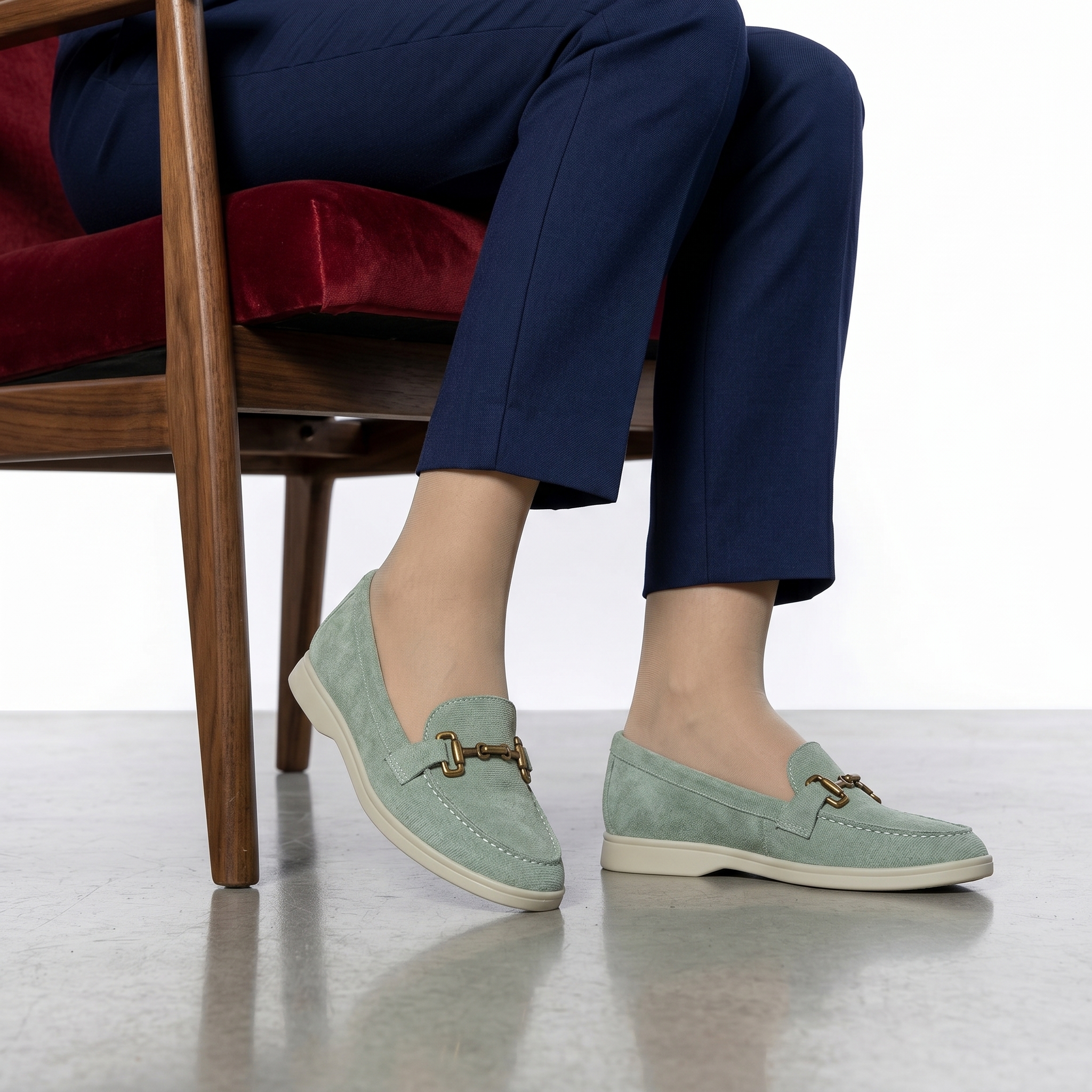 FA-602-FDVertclair-37_1 Lorvini – Mocassins Femmes en Vert Clair – Image 1