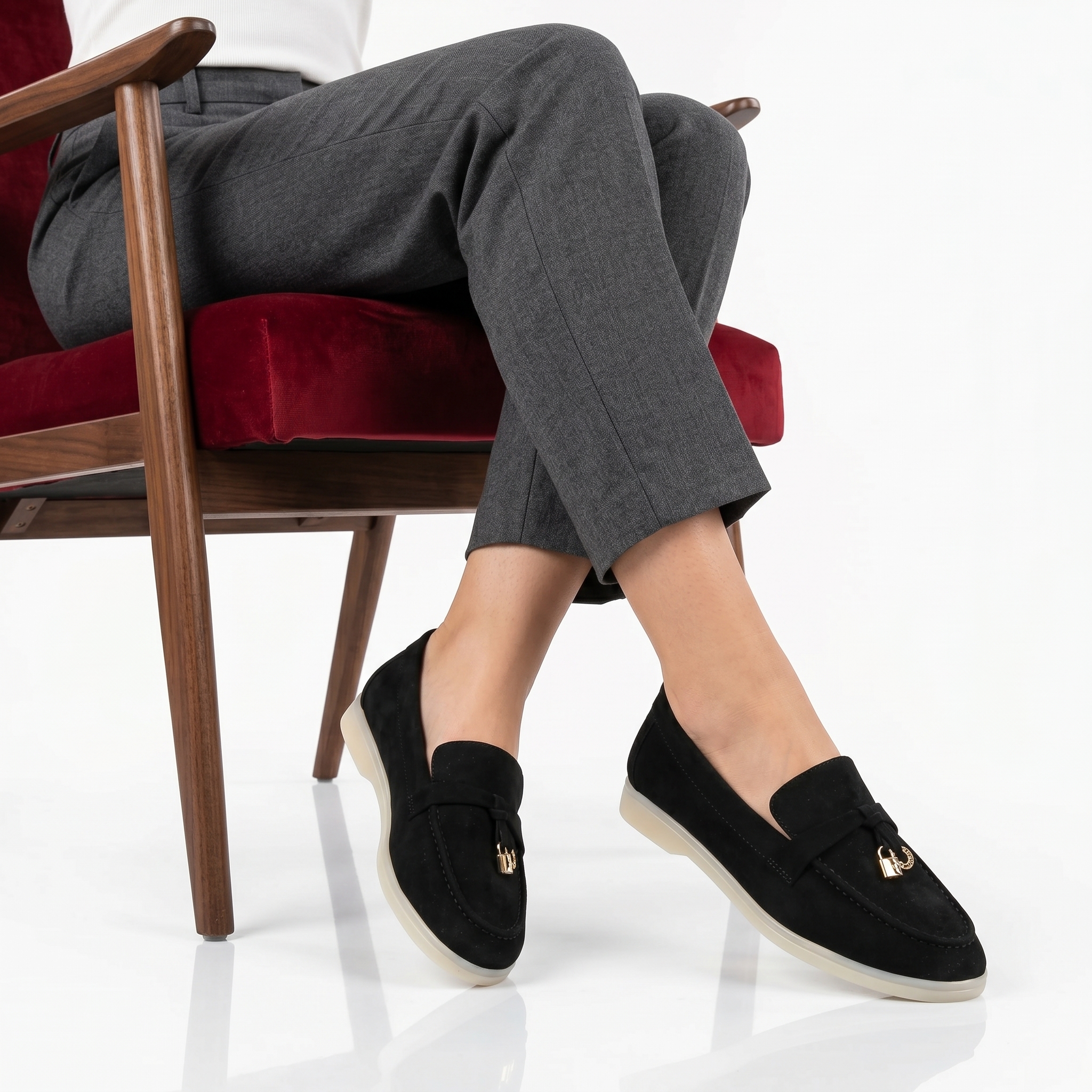 FA-710-FDNoir-37_1 Operette – Mocassins Femmes en Noir – Image 1
