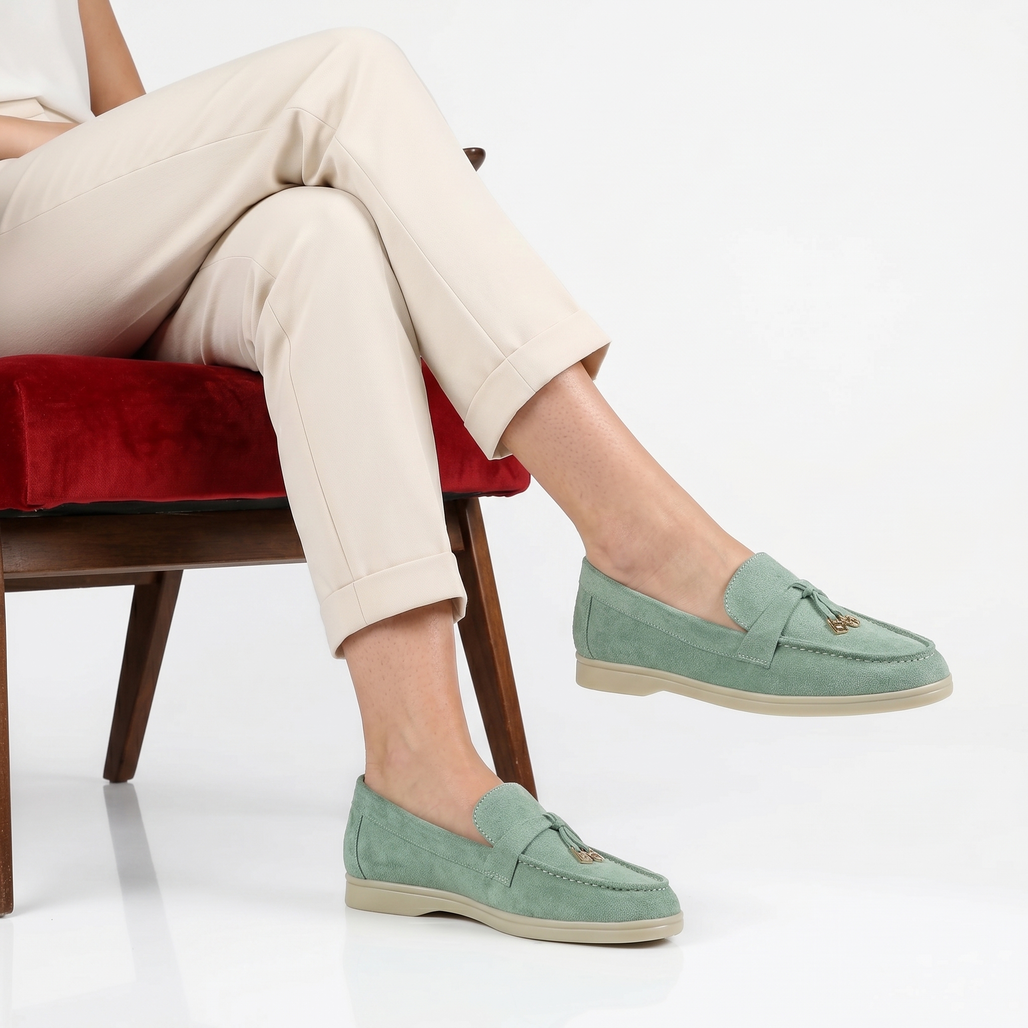 FA-710-FDVertclair-37_2 Operette – Mocassins Femmes en Vert clair – Image 1