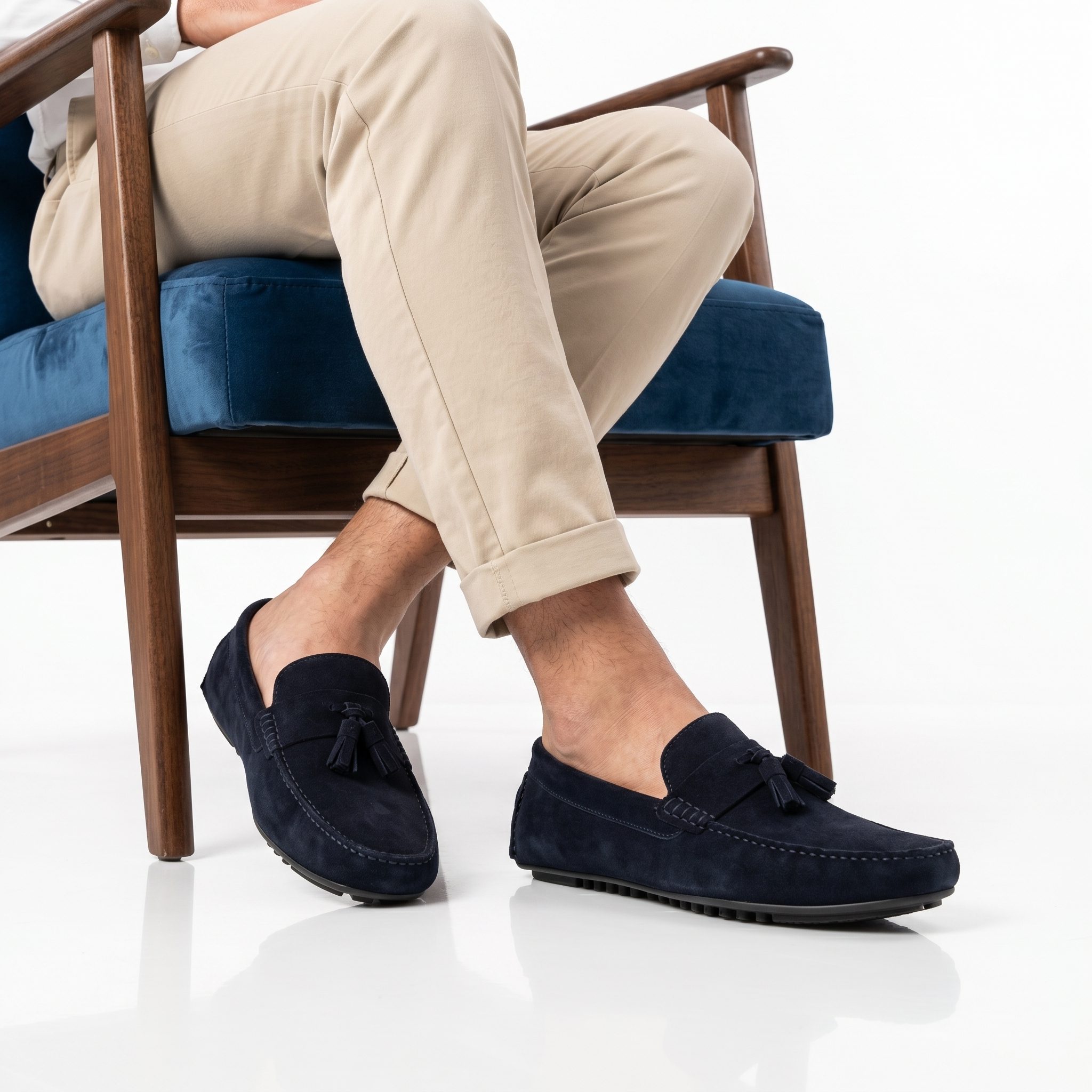 HC-202-DAIMBleu-40-_2 Davy – Mocassins hommes en daim Bleu – Image 1
