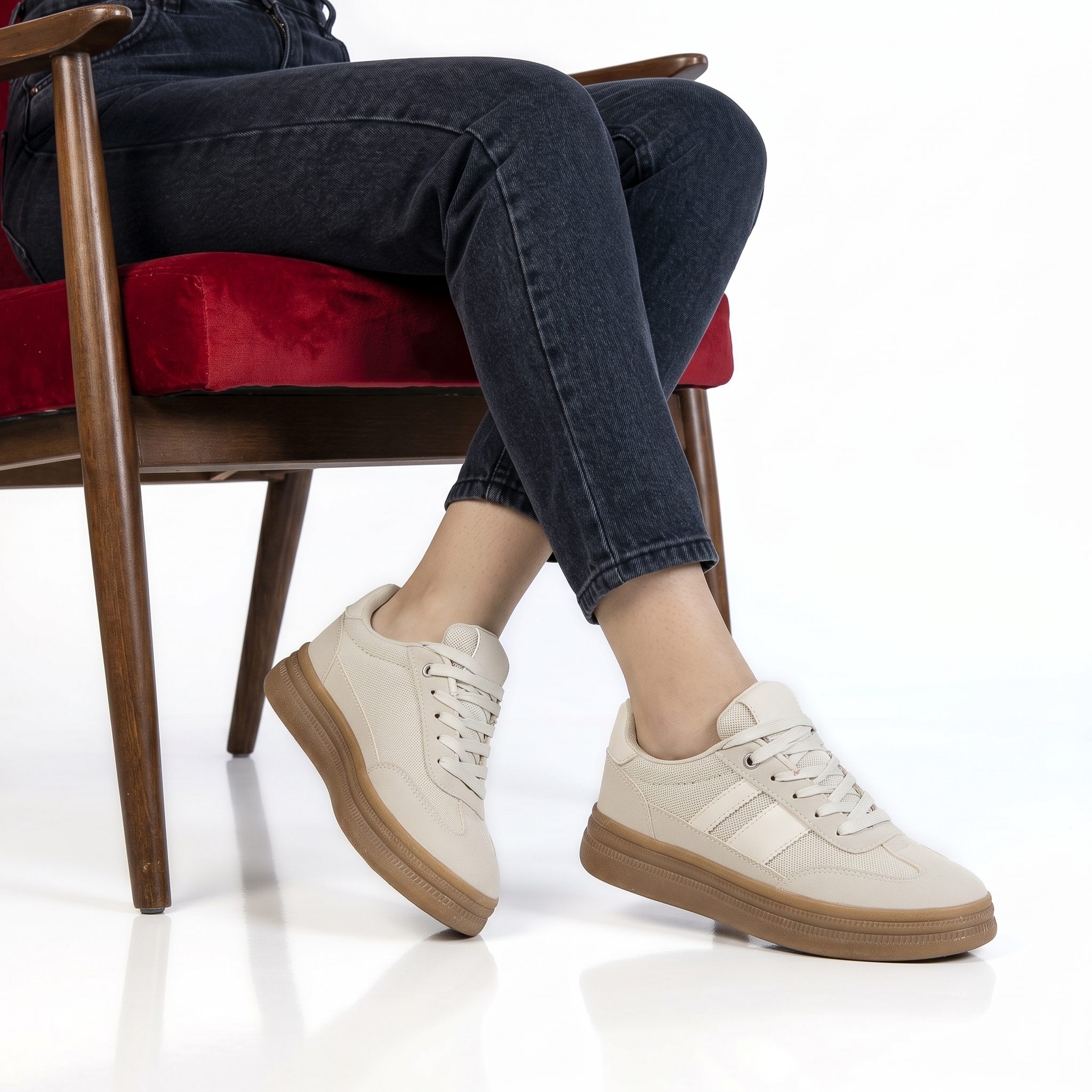 HK-702-MABeige-37_1 Soleya - Baskets à plateforme en Beige – Image 1