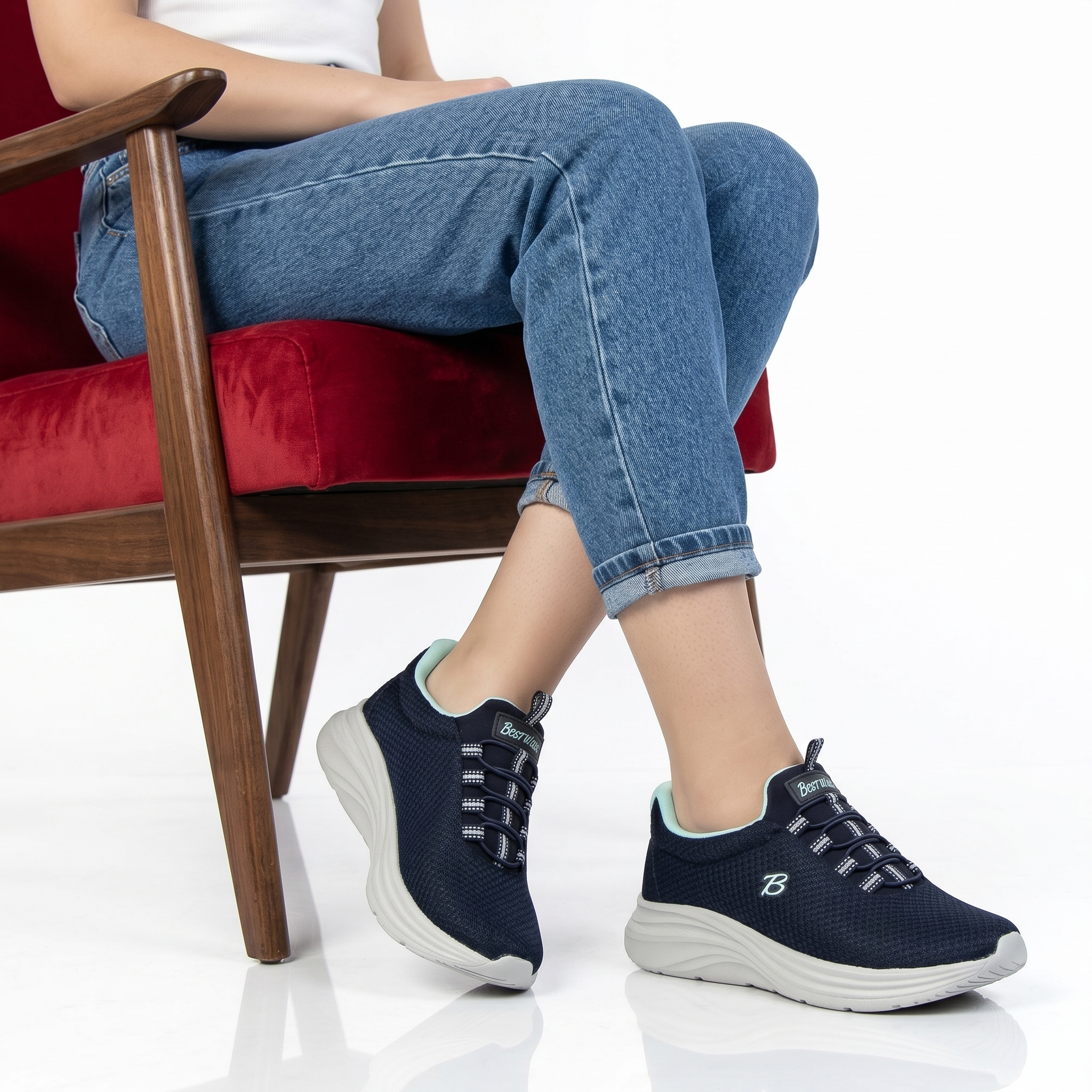 KA-2429-TEBleu-37_1 Sayt comfy – Baskets Femmes Confortables en Bleu – Image 1
