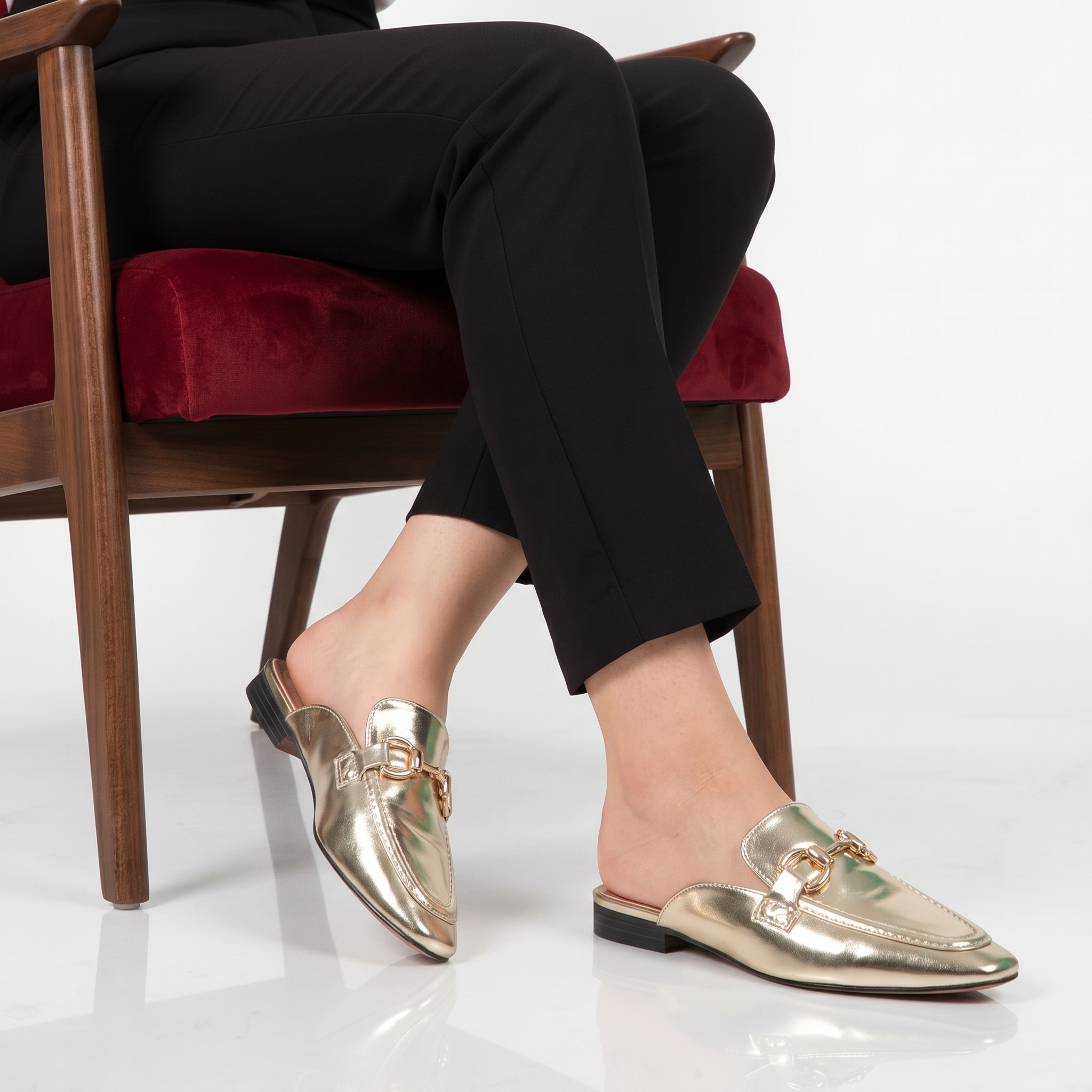 LM-851-MADore-38_2 Galia – Mules Femmes en Doré – Image 1