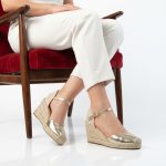 Bella Corda – Sandales compensées en Doré