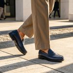 COLLEGE – Mocassins hommes 100% CUIR en Bleu Marine – Image 2