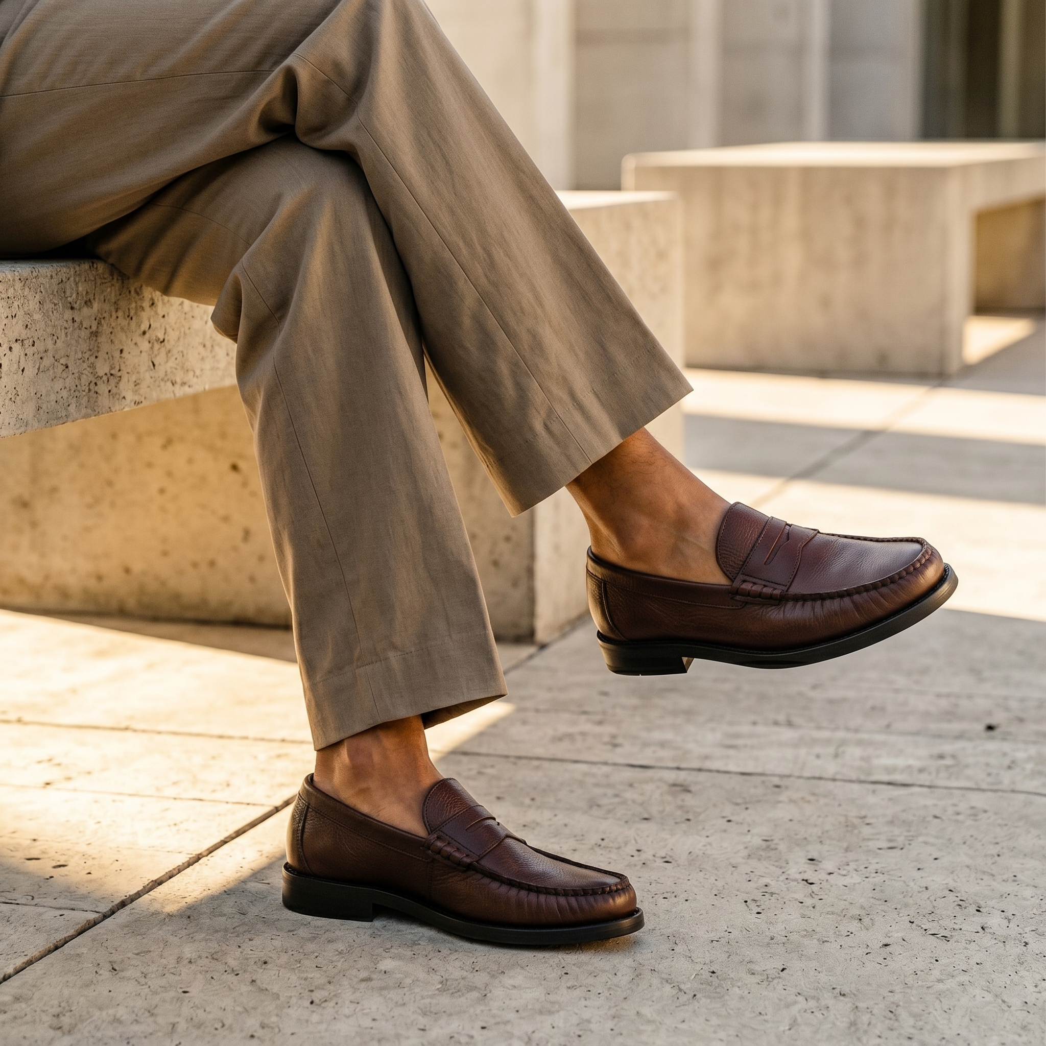 TA-46-CUIRMarron-42_2 COLLEGE – Mocassins hommes 100% CUIR en Marron – Image 1