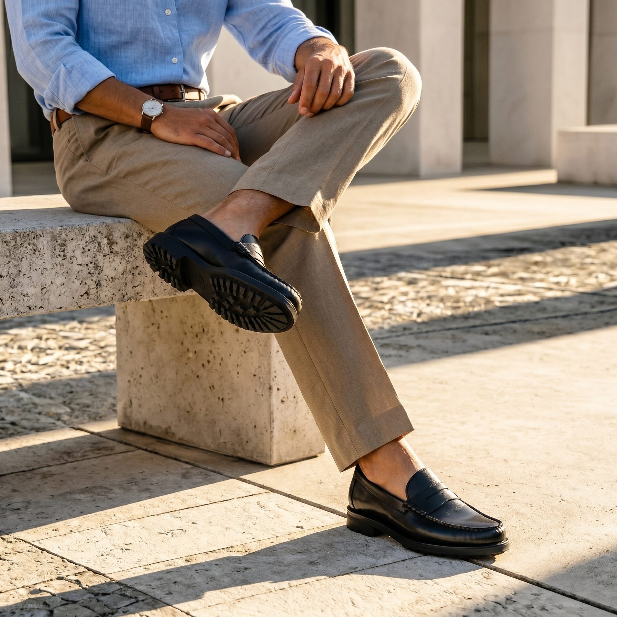 TA-46-CUIRNoir-40-3 COLLEGE – Mocassins hommes 100% CUIR en Noir – Image 1